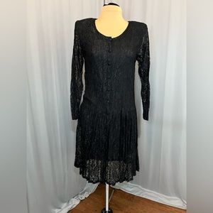 Nostalgia Lace Black Dress Vintage